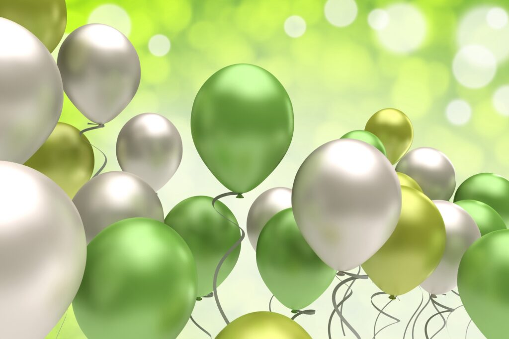 colorful balloons on a festive background